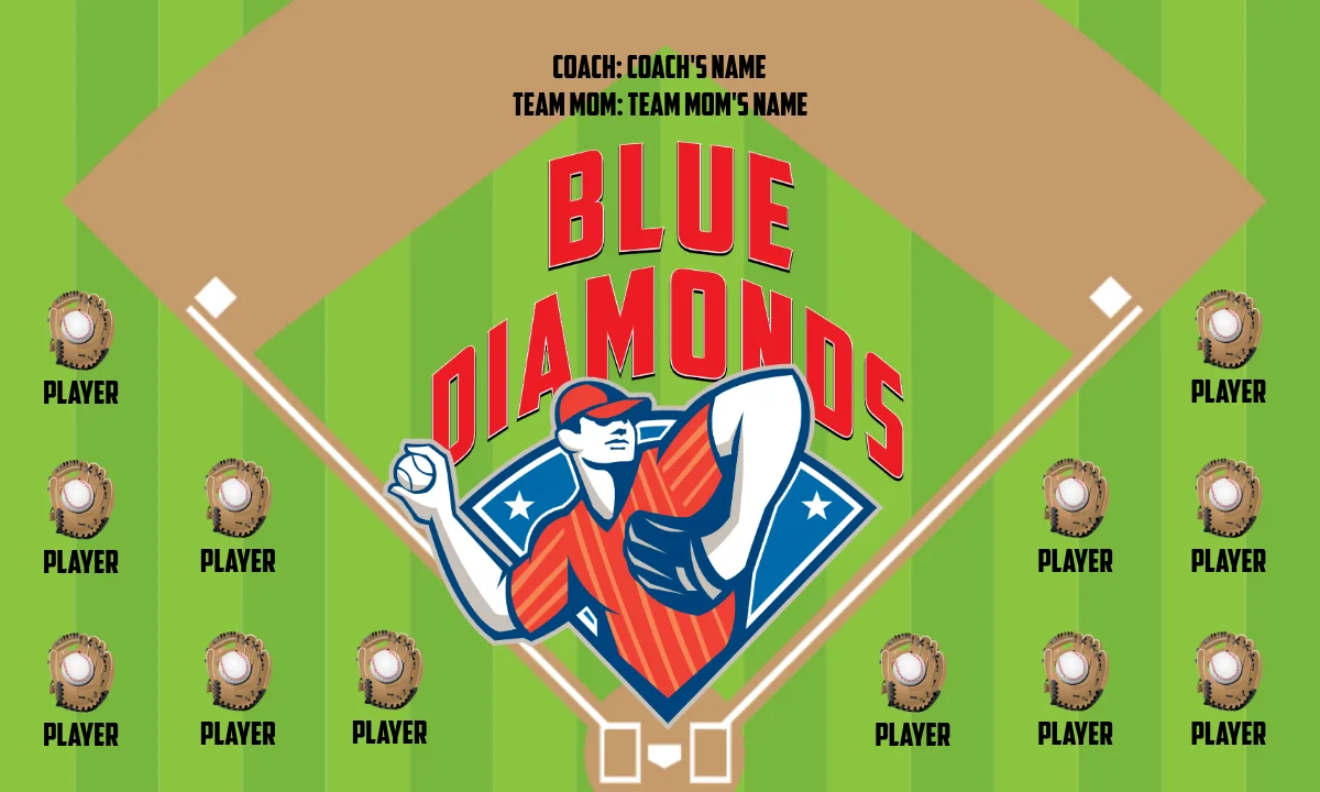 Blue Diamonds 2 Softball Banner-custom-softball-team-banners-picture