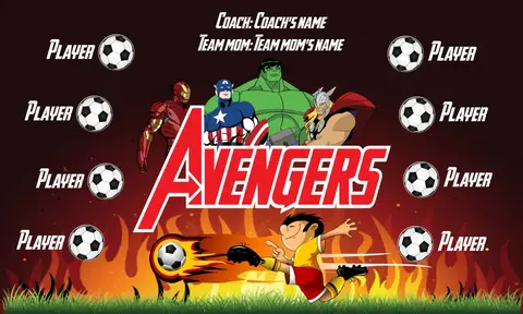 Avengers 5 Soccer Banner-soccer-banner-supplies-picture
