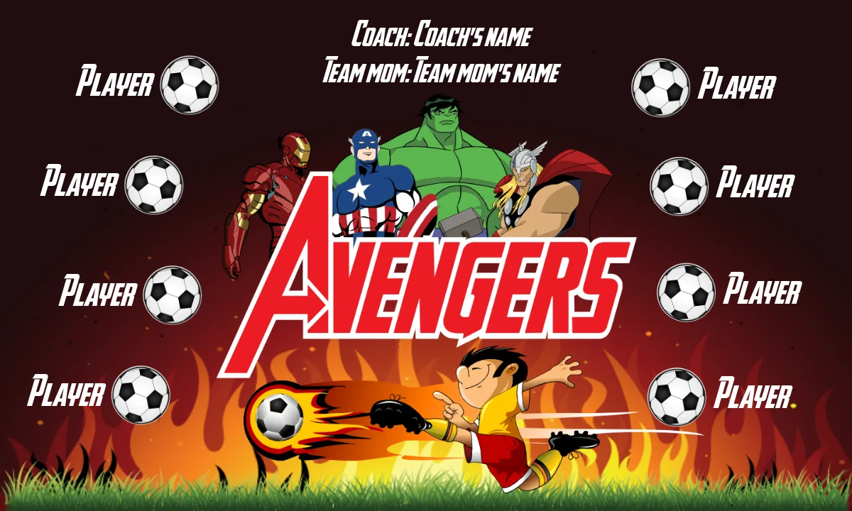 Avengers 5 Soccer Banner-soccer-banner-supplies-picture