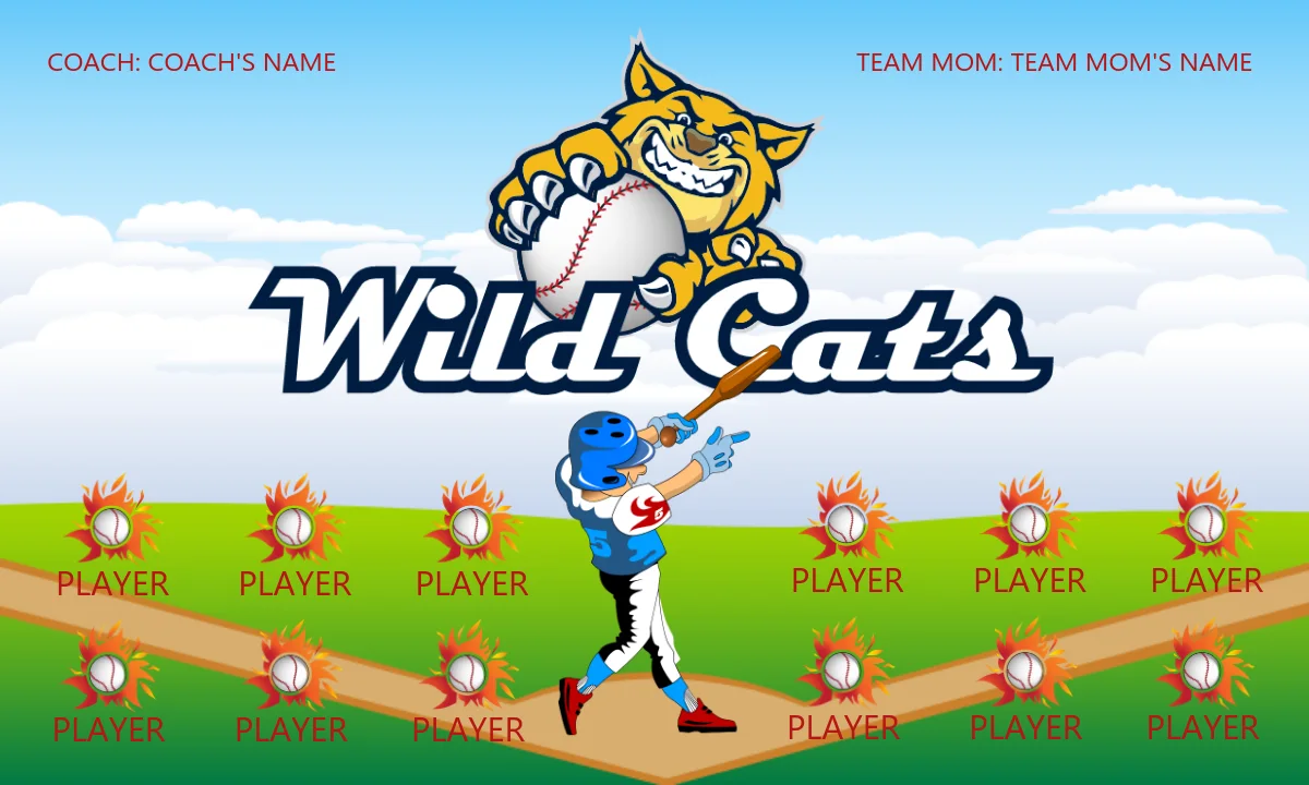 Wild Cats 1 Softball Banner-handmade-softball-banners-picture