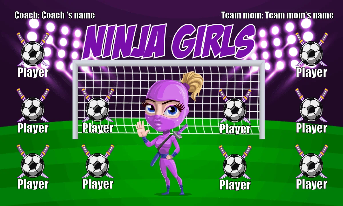 Ninja Girls Soccer Banner-soccer-banner-picture