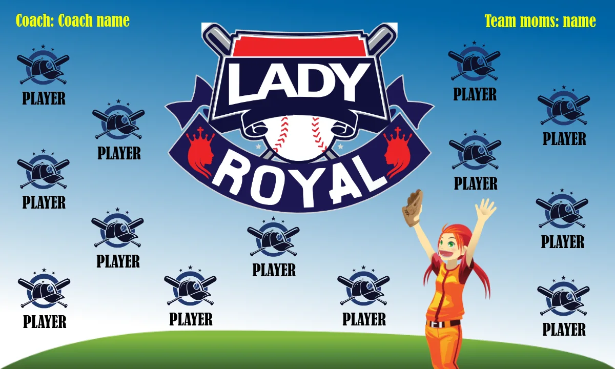 LadyRoyal 2 Softball Banner-softball-banners-templates-picture