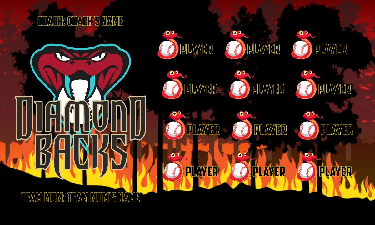 Arizona Diamondbacks 2 Baseball Banner-baseball-banners-little-league-images