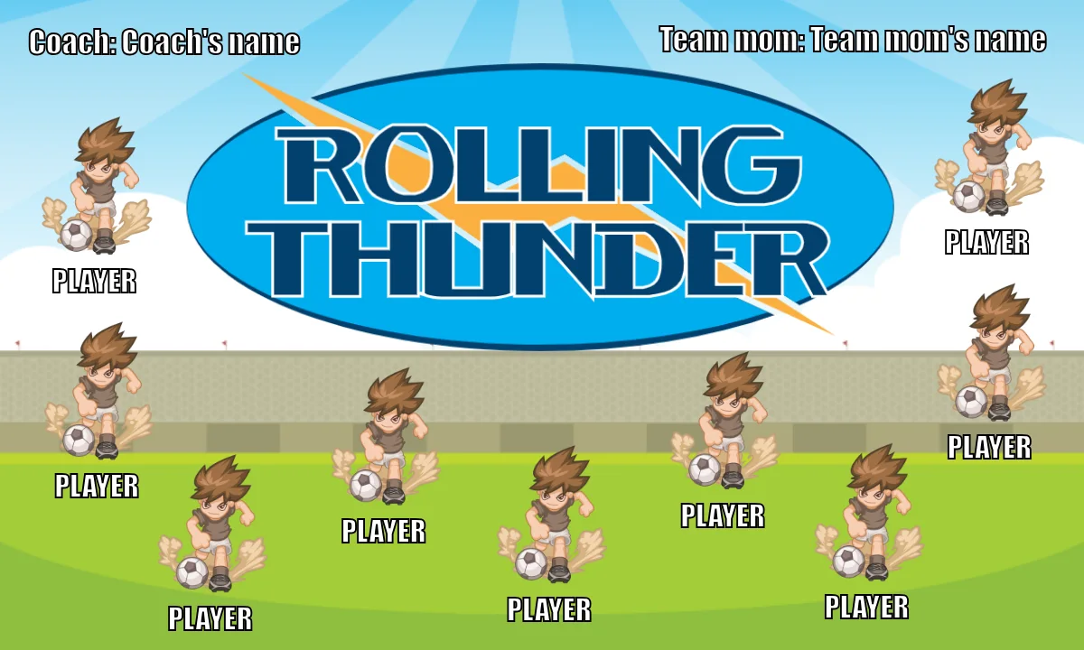 RollingThunder Soccer Banner-soccer-banner-pole-kit