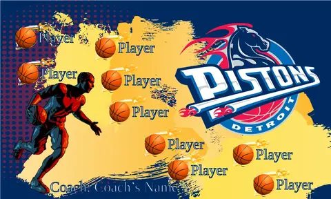 Detroit Pistons 3 Basketball Banner basketball birthday banner template images