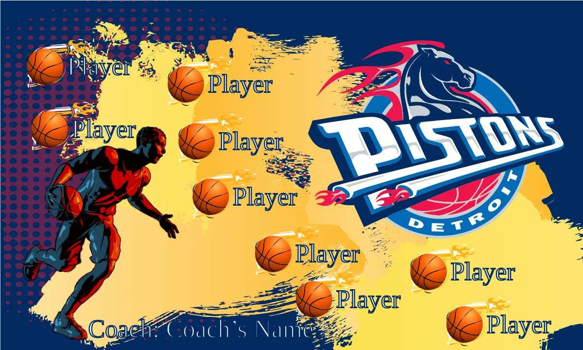 Detroit Pistons 3 Basketball Banner basketball birthday banner template images