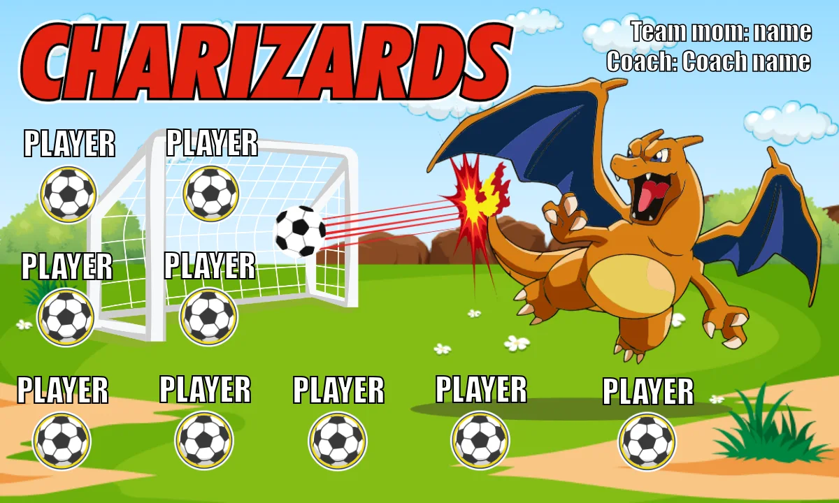 Charizard Soccer Banner-team-sport-banner-image