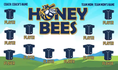Honey Bee 3 Softball Banner
