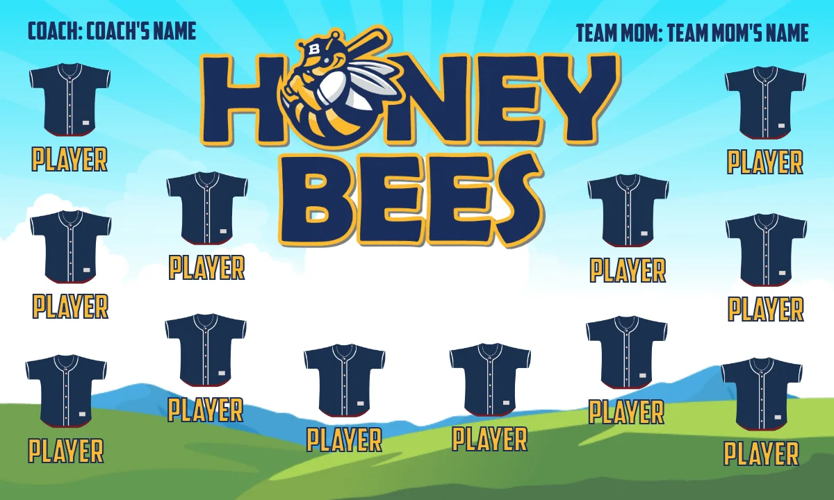 Honey Bee 3 Softball Banner