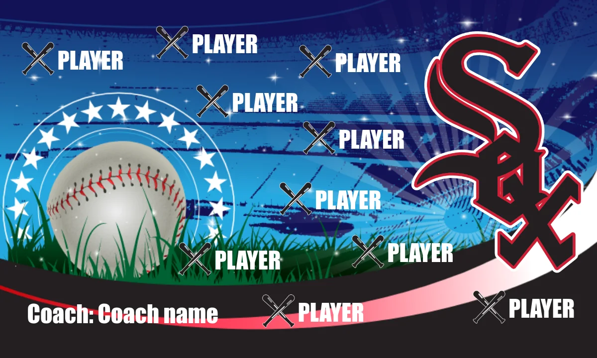 Chicago white 2 Baseball Banner-baseball-high-chair-banner-images