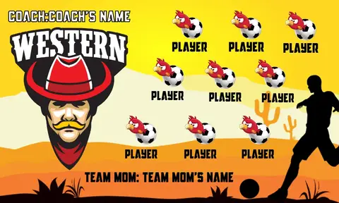 Western 01 Soccer Banner,-soccer-party-banner-picture