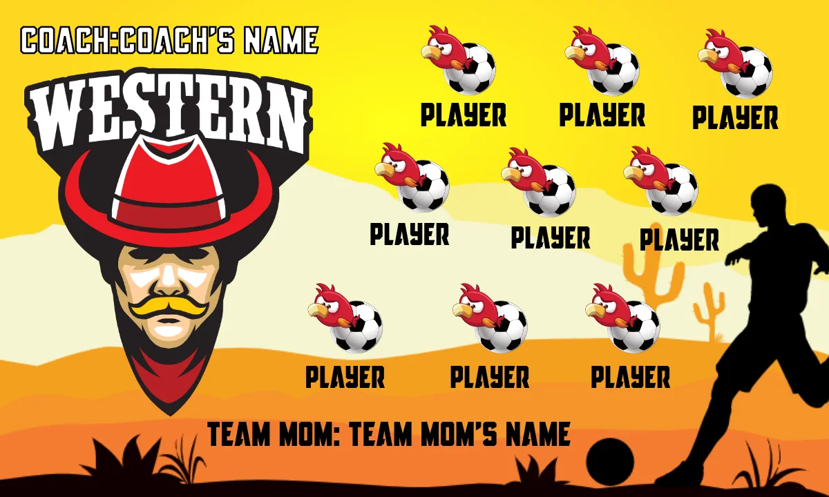 Western 01 Soccer Banner,-soccer-party-banner-picture