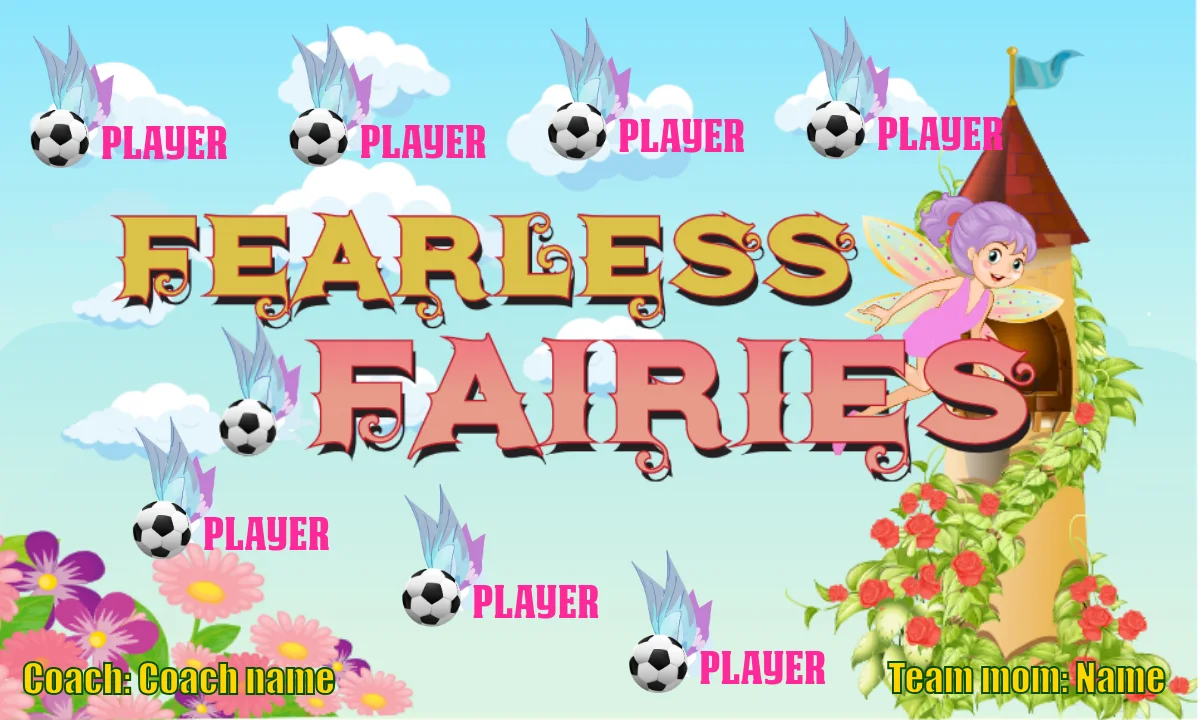 Fairies Fearless Soccer Banner-soccer-banner-stand-pvc