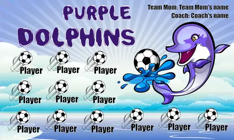 Dolphins Purple Soccer Bannersoccer-banner-stand-pvc