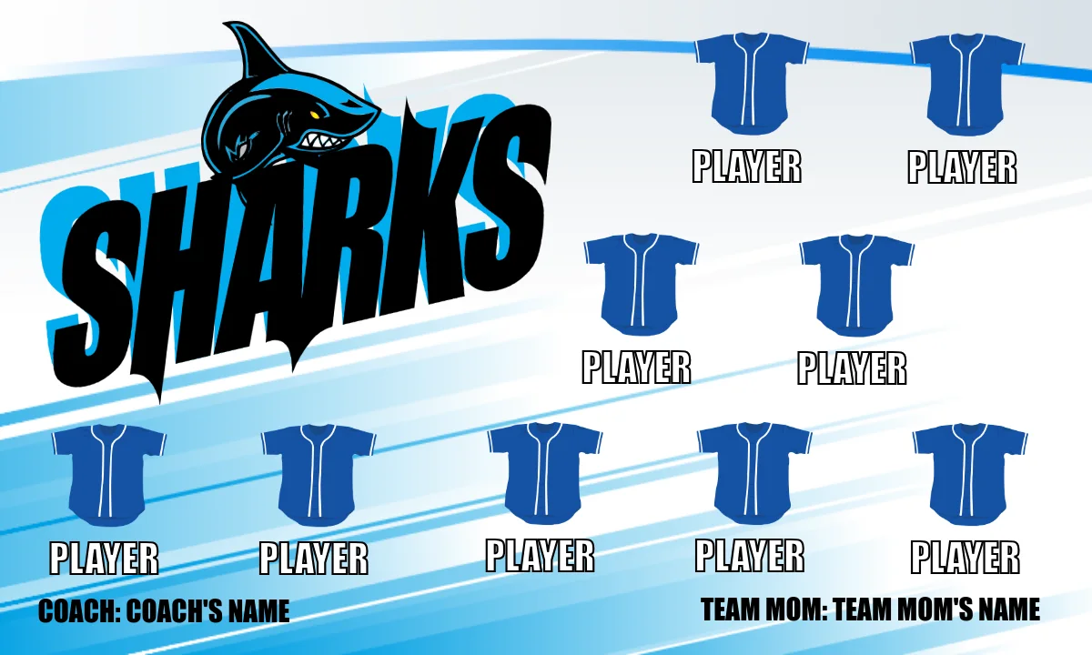 Sharks 5 Softball Banner